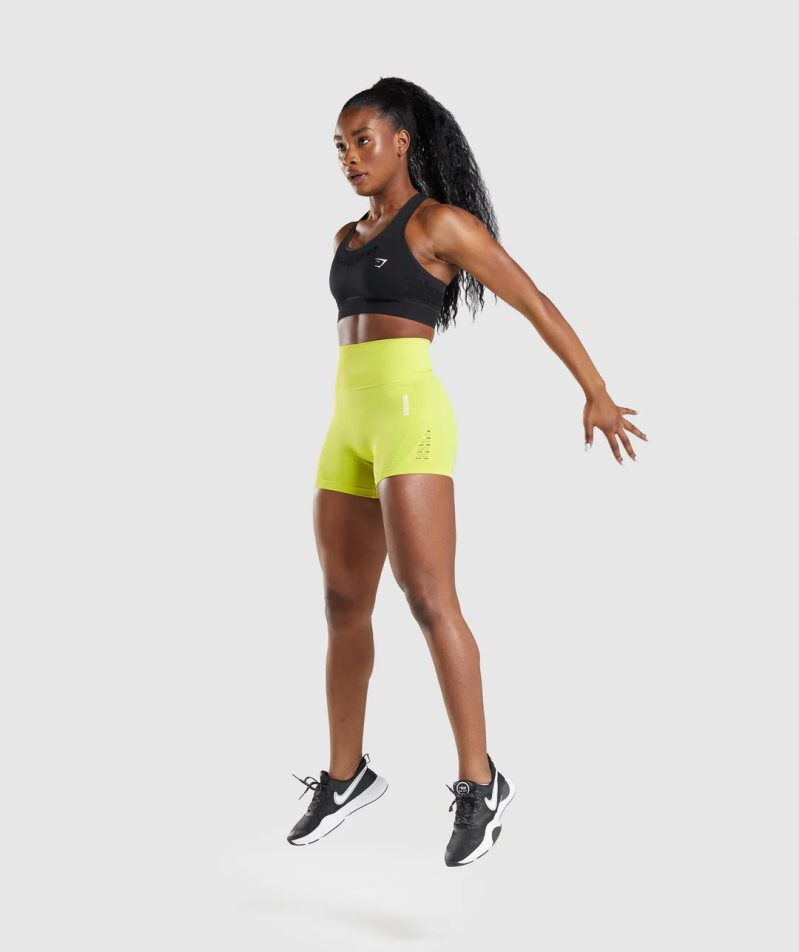 Women's Gymshark Energy Seamless Shorts Yellow | CA 073D5N